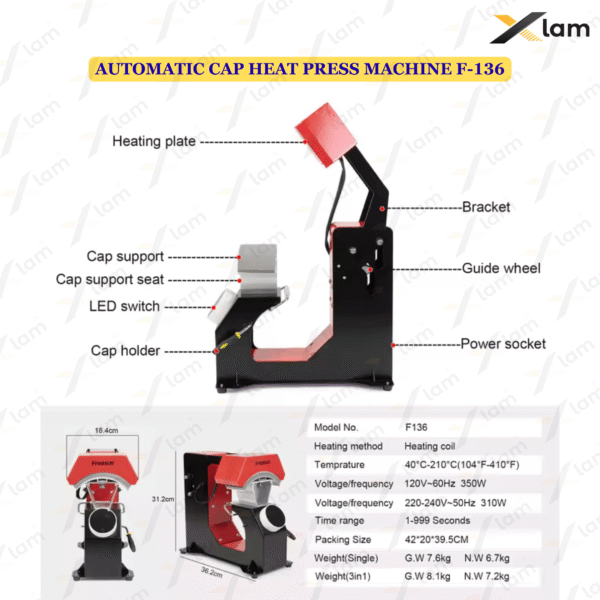 Automatic Cap Heat Press Machine F-136 - XLAM