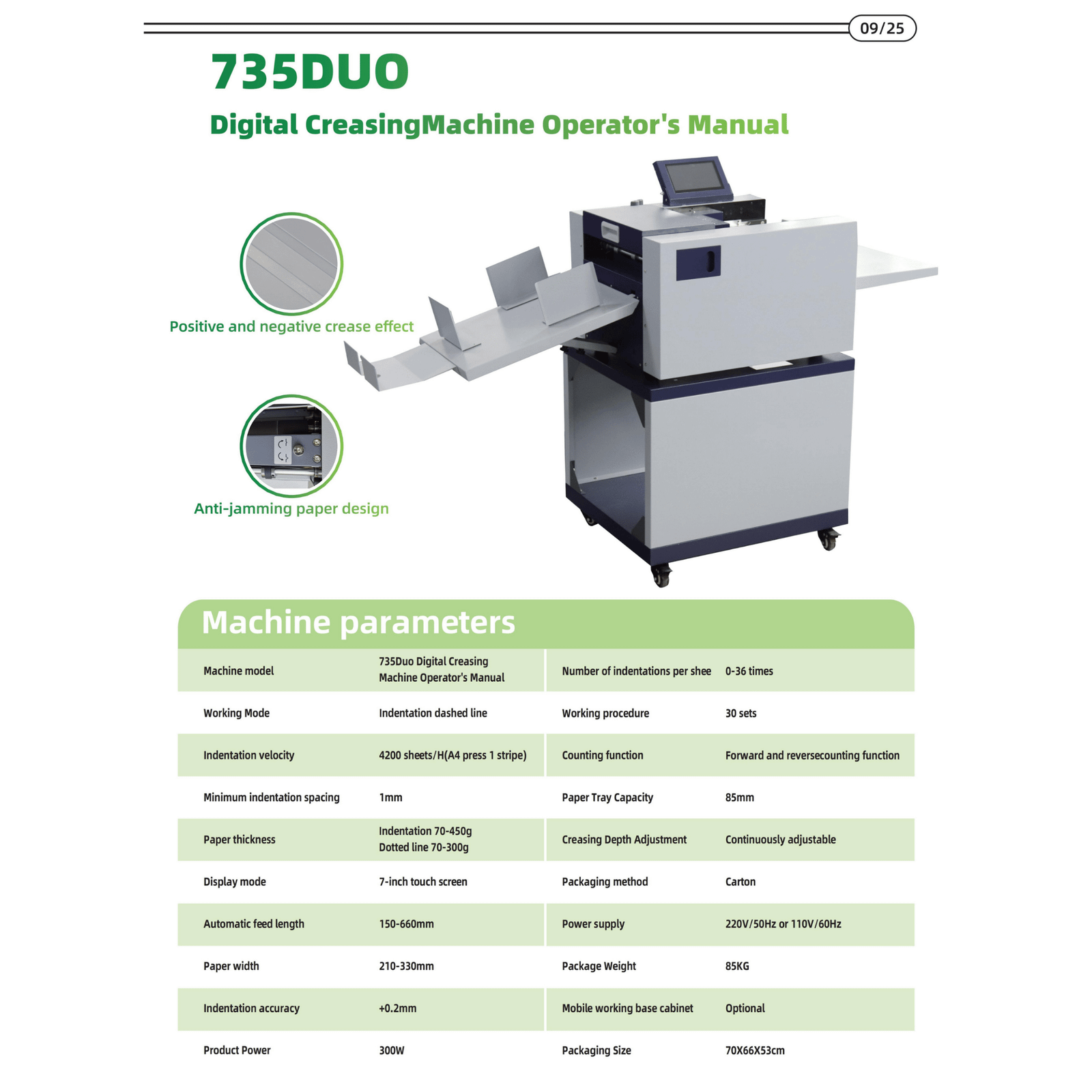 XL-735 DUO Digital Creasing Machine